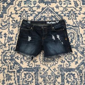 Hurley jean distressed shorts